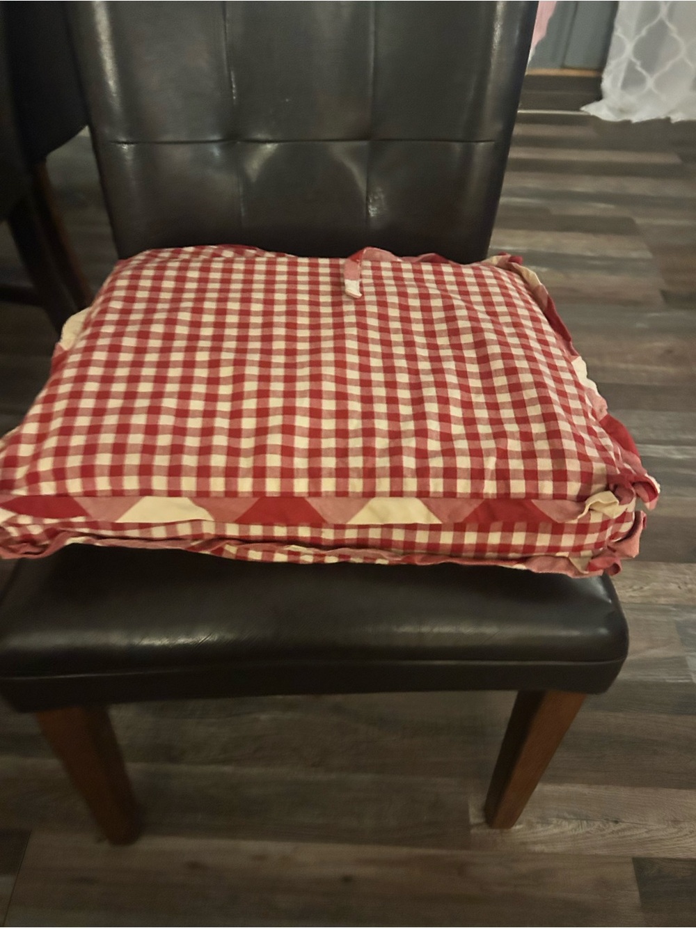 4 Red white Check, Cotton, Chair Pad cover handmade cottage core farmhouse
